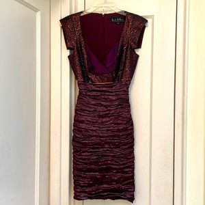 Nicole Miller Mixed Techno Metal Dress